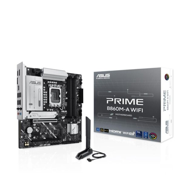 Mainboard|ASUS|Intel B860 Express|LGA1851|Micro-ATX|Memory DDR5|Memory slots 4|1xPCI-Express 4.0 1x|1xPCI-Express 4.0 16x|1xPCI-Express 5.0 16x|2xM.2|1xHDMI|1xDisplayPort|7xUSB 2.0|1xUSB-C|1xUSB-C w/Thunderbolt|1xOptical S/PDIF|1xRJ45|3xAudio port|PRIMEB860M-AWIFI - Image 6
