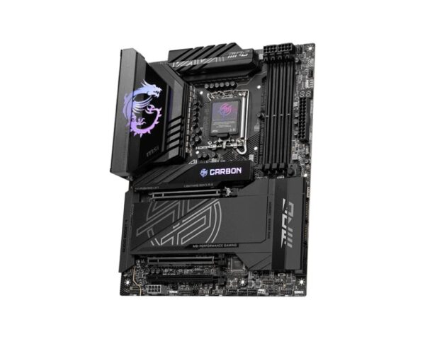 Mainboard|MSI|Intel Z890|LGA1851|ATX|Memory DDR5|Memory slots 4|1xPCI-Express 4.0 4x	|1xPCI-Express 5.0 8x|1xPCI-Express 5.0 16x|5xM.2|1xHDMI|10xUSB 3.2|1xUSB-C|2xUSB-C w/Thunderbolt|1xOptical S/PDIF|2xRJ45|2xAudio port|MPGZ890CARBONWIFI - Image 3