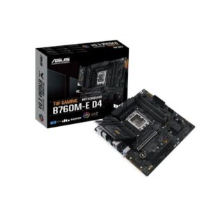 Mainboard|ASUS|Intel B760 Express|LGA1700|Micro-ATX|Memory DDR4|Memory slots 4|1xPCI-Express 4.0 1x|2xPCI-Express 4.0 16x|2xM.2|1xHDMI|1xDisplayPort|2xUSB 2.0|4xUSB 3.2|1xPS/2|1xRJ45|3xAudio port|TUFGAMINGB760M-ED4