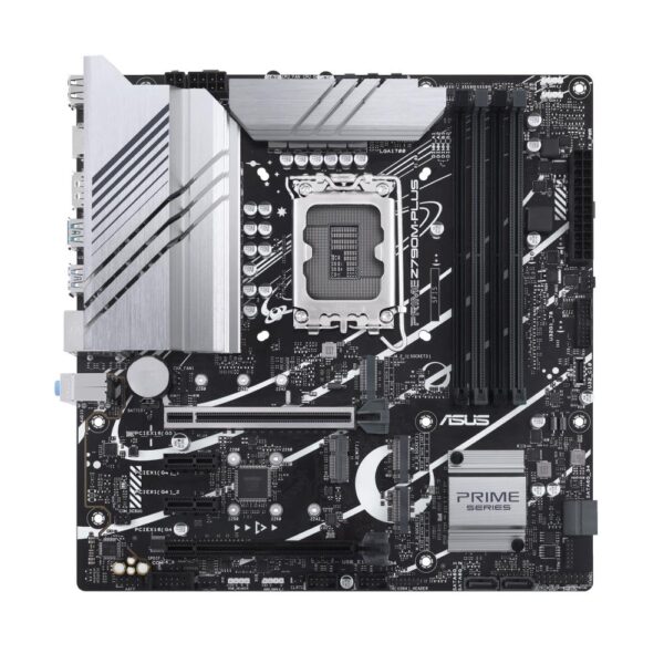 Mainboard|ASUS|Intel Z790|LGA1700|Micro-ATX|Memory DDR5|Memory slots 4|2xPCI-Express 4.0 1x|1xPCI-Express 4.0 16x|1xPCI-Express 5.0 16x|3xM.2|1xHDMI|1xDisplayPort|2xUSB 2.0|5xUSB 3.2|1xUSB-C|1xRJ45|3xAudio port|PRIMEZ790M-PLUS - Image 2