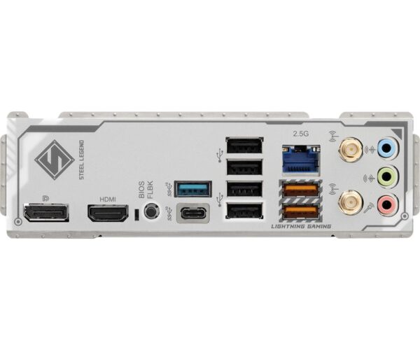 Mainboard|ASROCK|AMD B850|SAM5|Micro-ATX|Memory DDR5|Memory slots 4|4xPCI-Express 4.0 4x	|1xPCI-Express 5.0 16x|1xM.2|1xHDMI|1xDisplayPort|1xAudio-In|1xAudio-Out|1xMicrophone|4xUSB 2.0|3xUSB 3.2|1xUSB-C|1xRJ45|B850MSTEELLEGENDWIFI - Image 6