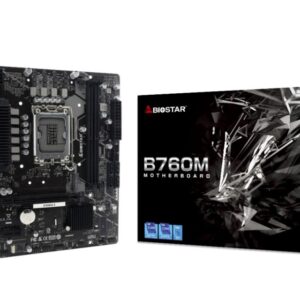Mainboard|BIOSTAR|Intel B760 Express|LGA1700|Micro-ATX|Memory DDR5|Memory slots 2|1xPCI-Express 3.0 1x|1xPCI-Express 4.0 16x|2xM.2|1x15pin D-sub|1xDVI-D|1xHDMI|4xUSB 2.0|2xUSB 3.2|1xPS/2|1xRJ45|3xAudio port|B760MX2-E