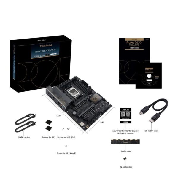 Mainboard|ASUS|AMD B650|SAM5|ATX|Memory DDR5|Memory slots 4|1xPCI-Express 4.0 1x|3xPCI-Express 4.0 16x|3xM.2|1xHDMI|1xDisplayPort|2xUSB 2.0|3xUSB 3.2|2xUSB-C|1xOptical S/PDIF|2xRJ45|5xAudio port|PROARTB650-CREATOR - Image 6