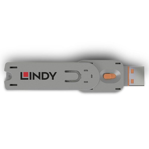 USB PORT BLOCKER KEY/ORANGE 40623 LINDY - Image 2