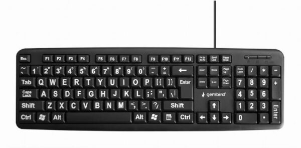 KEYBOARD STANDART USB ENG BIG/LETT. BLACK KB-US-103 GEMBIRD
