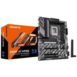 Mainboard|GIGABYTE|Intel Z890|LGA1851|ATX|Memory DDR5|Memory slots 4|1xPCI-Express 4.0 1x|2xPCI-Express 4.0 4x	|1xPCI-Express 5.0 16x|3xM.2|1xDisplayPort|4xUSB 2.0|5xUSB 3.2|1xUSB-C|1xPS/2|1xRJ45|3xAudio port|Z890UDWIFI6E