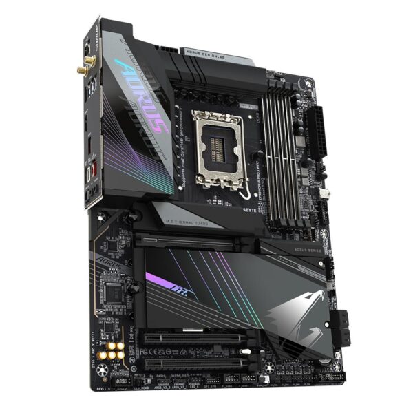 Mainboard|GIGABYTE|Intel Z790|LGA1700|ATX|Memory DDR5|Memory slots 4|1xPCI-Express 3.0 16x|1xPCI-Express 4.0 16x|1xPCI-Express 5.0 16x|5xM.2|1xHDMI|2xUSB 2.0|6xUSB 3.2|1xUSB-C|1xOptical S/PDIF|1xRJ45|2xAudio port|Z790APROXWIFI7 - Image 3