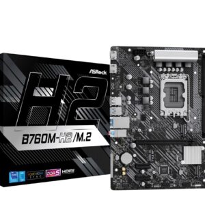 Mainboard|ASROCK|Intel B760 Express|LGA1700|Micro-ATX|Memory DDR5|Memory slots 2|2xPCI-Express 3.0 1x|1xPCI-Express 4.0 16x|3xM.2|2xHDMI|2xUSB 2.0|4xUSB 3.2|1xRJ45|3xAudio port|B760M-H2/M.2