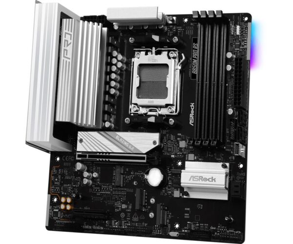 Mainboard|ASROCK|AMD B850|SAM5|Micro-ATX|Memory DDR5|Memory slots 4|1xPCI-Express 4.0 4x	|1xPCI-Express 5.0 16x|1xM.2|1xHDMI|1xDisplayPort|1xAudio-In|1xAudio-Out|1xMicrophone|4xUSB 2.0|3xUSB 3.2|1xUSB-C|1xRJ45|B850MPRORS - Image 5