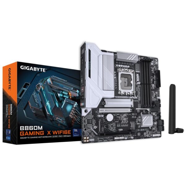 Mainboard|GIGABYTE|Intel B860 Express|LGA1851|Micro-ATX|Memory DDR5|Memory slots 4|2xPCI-Express 16x|2xM.2|1xHDMI|1xDisplayPort|1xAudio-In|1xAudio-Out|1xMicrophone|5xUSB 2.0|3xUSB 3.2|1xUSB-C|1xRJ45|B860MGAMINGXWIFI6E1.0 - Image 3