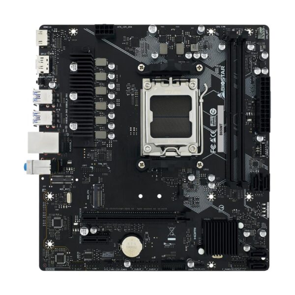 Mainboard|BIOSTAR|AMD B650|SAM5|Micro-ATX|Memory DDR5|Memory slots 2|1xPCI-Express 3.0 1x|1xPCI-Express 4.0 16x|1xM.2|1xHDMI|1xDisplayPort|2xUSB 2.0|4xUSB 3.2|1xRJ45|3xAudio port|B650MT - Image 2