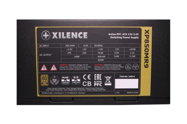 Power Supply|XILENCE|850 Watts|Efficiency 80 PLUS GOLD|PFC Active|XN074 - Image 4