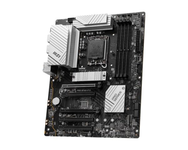 Mainboard|MSI|Intel B760 Express|LGA1700|Memory DDR5|Memory slots 4|5xPCI-Express 5.0 16x|2xM.2|1xHDMI|1xDisplayPort|2xUSB 2.0|2xUSB 3.2|1xUSB-C|1xOptical S/PDIF|1xRJ45|5xAudio port|PROB760-PII - Image 2