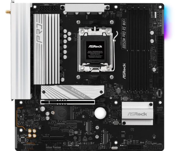 Mainboard|ASROCK|AMD B850|SAM5|Micro-ATX|Memory DDR5|Memory slots 4|1xPCI-Express 4.0 4x	|1xPCI-Express 5.0 16x|1xM.2|1xHDMI|1xDisplayPort|1xAudio-In|1xAudio-Out|1xMicrophone|4xUSB 2.0|3xUSB 3.2|1xUSB-C|1xRJ45|B850MPRORSWIFI - Image 2