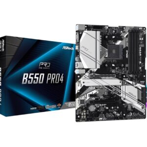 Mainboard|ASROCK|AMD B550|SAM4|ATX|2xPCI-Express 3.0 1x|1xPCI-Express 3.0 16x|2xM.2|1xPCI-Express 4.0 16x|Memory DDR4|Memory slots 4|1x15pin D-sub|1xHDMI|1xUSB type C|5xUSB 3.2|1xPS/2|1xRJ45|3xAudio port|B550PRO4