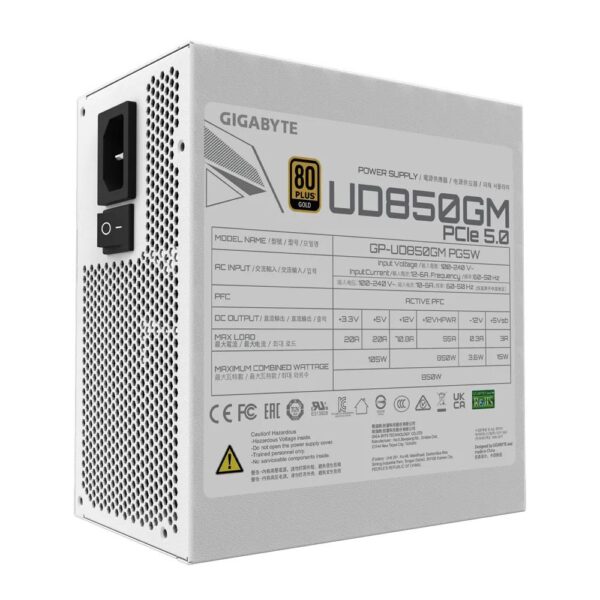 Power Supply|GIGABYTE|850 Watts|Efficiency 80 PLUS GOLD|PFC Active|MTBF 100000 hours|GP-UD850GMPG5W - Image 7