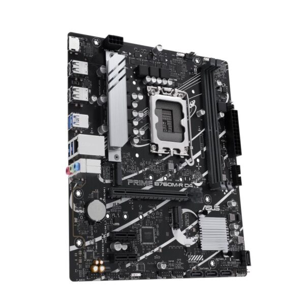 Mainboard|ASUS|Intel B760 Express|LGA1700|Micro-ATX|Memory DDR4|Memory slots 2|2xPCI-Express 4.0 1x|1xPCI-Express 4.0 16x|2xM.2|1x15pin D-sub|1xHDMI|4xUSB 2.0|4xUSB 3.2|1xOptical S/PDIF|3xAudio port|PRIMEB760M-RD4 - Image 2