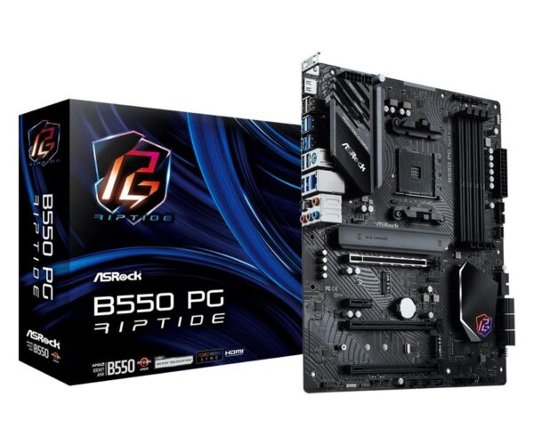 Mainboard|ASROCK|AMD B550|SAM4|ATX|Memory DDR4|Memory slots 4|3xPCI-Express 16x|1xPCI-Express 3.0 1x|2xM.2|1xHDMI|2xUSB 2.0|8xUSB 3.2|1xPS/2|1xOptical S/PDIF|1xRJ45|5xAudio port|B550PGRIPTIDE