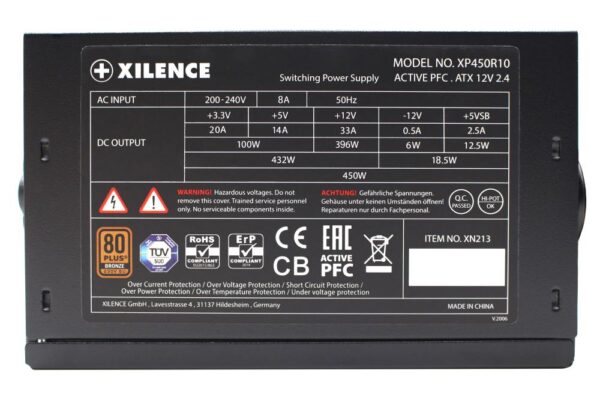 Power Supply|XILENCE|450 Watts|Efficiency 80 PLUS BRONZE|PFC Active|XN213 - Image 8