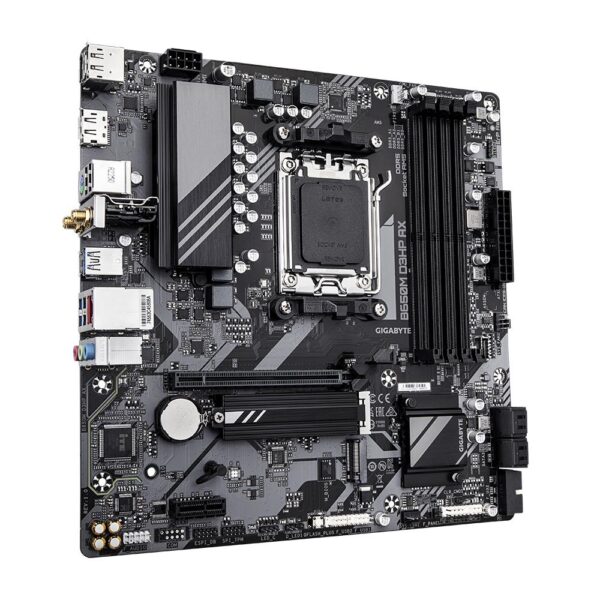 Mainboard|GIGABYTE|AMD B650|SAM5|Micro-ATX|Memory DDR5|Memory slots 4|1xPCI-Express 16x|1xPCI-Express 3.0 1x|2xM.2|1xHDMI|2xDisplayPort|2xUSB 2.0|4xUSB 3.2|1xUSB-C|1xPS/2|1xRJ45|3xAudio port|B650MD3HPAX - Image 3