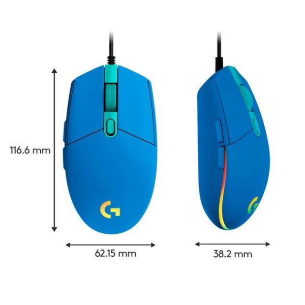 MOUSE USB OPTICAL G102 LIGHTSY/BLUE 910-005801 LOGITECH - Image 6