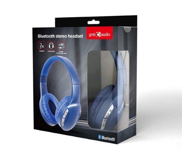 HEADSET BLUETOOTH V5.0/BLUE BTHS-01-B GEMBIRD - Image 3