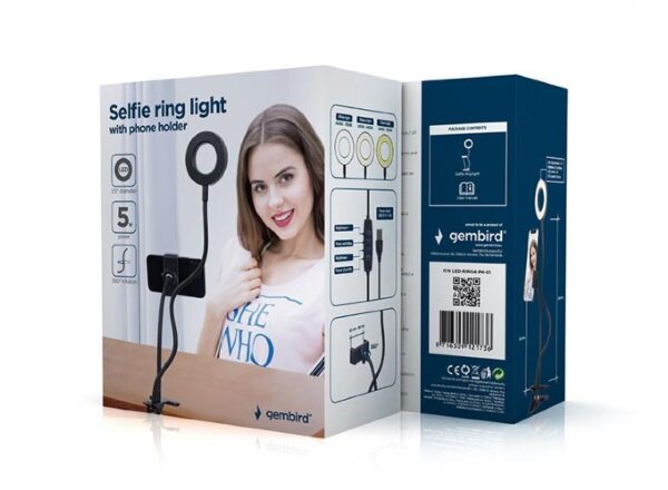 MOBILE ACC SELFIE RING&HOLDER/LED-RING4-PH-01 GEMBIRD - Image 3