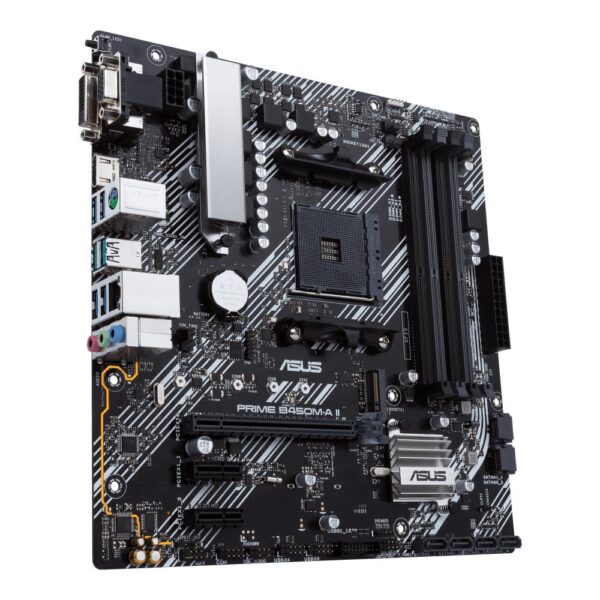 Mainboard|ASUS|AMD B450|SAM4|MicroATX|2xPCI-Express 2.0 1x|1xPCI-Express 3.0 16x|1xM.2|Memory DDR4|Memory slots 2|1x15pin D-sub|1xDVI|1xHDMI|2xAudio-In|1xAudio-Out|2xUSB 2.0|4xUSB 3.2|1xPS/2|1xRJ45|PRIMEB450M-KII - Image 3