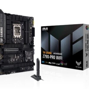 Mainboard|ASUS|Intel Z790|LGA1700|ATX|Memory DDR5|Memory slots 4|1xPCI-Express 3.0 1x|1xPCI-Express 3.0 16x|1xPCI-Express 4.0 4x	|1xPCI-Express 4.0 16x|1xPCI-Express 5.0 16x|4xM.2|1xHDMI|1xDisplayPort|6xUSB 3.2|2xUSB-C|1xOptical S/PDIF|1xRJ45|5xAudio port|TUFGAMINGZ790-PROWIFI