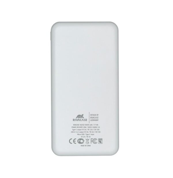 POWER BANK USB 10000MAH/VA2532 WHITE RIVACASE - Image 2