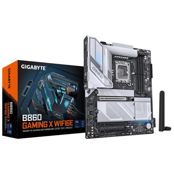 Mainboard|GIGABYTE|Intel B860 Express|LGA1851|ATX|Memory DDR5|Memory slots 4|1xPCI-Express 16x|2xM.2|1xHDMI|1xDisplayPort|1xAudio-In|1xAudio-Out|1xMicrophone|5xUSB 2.0|3xUSB 3.2|1xUSB-C|1xRJ45|B860GAMINGXWIFI6E1.0 - Image 3