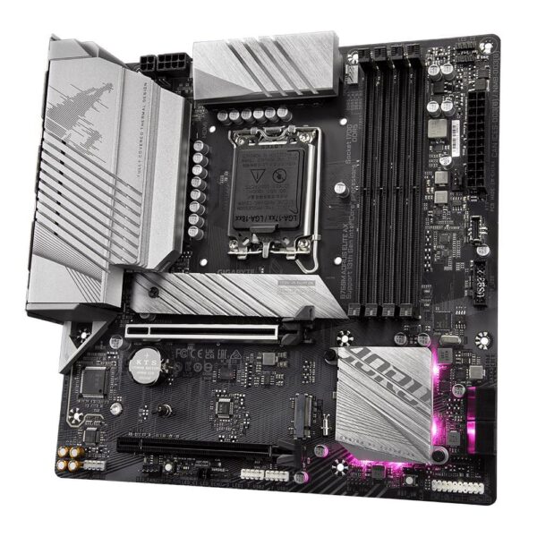 Mainboard|GIGABYTE|Intel B760 Express|LGA1700|Micro-ATX|Memory DDR5|Memory slots 4|2xPCI-Express 4.0 16x|2xM.2|1xHDMI|1xDisplayPort|4xUSB 2.0|4xUSB 3.2|1xUSB-C|1xOptical S/PDIF|1xRJ45|2xAudio port|B760MAORUSELITEAX1.1 - Image 4