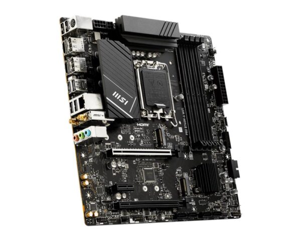 Mainboard|MSI|Intel B760 Express|LGA1700|Micro-ATX|Memory DDR5|Memory slots 4|1xPCI-Express 1x|2xPCI-Express 16x|2xM.2|2xHDMI|2xDisplayPort|2xUSB 2.0|4xUSB 3.2|1xPS/2|1xRJ45|3xAudio port|PROB760M-AWIFI - Image 4