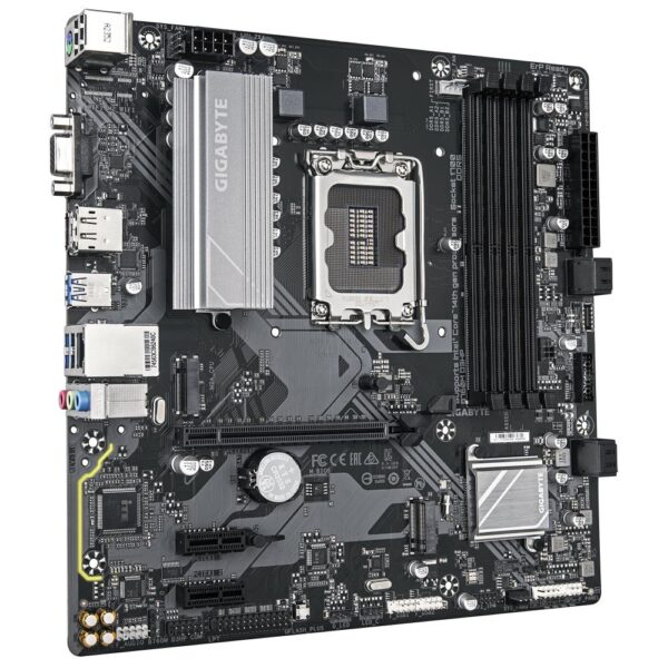 Mainboard|GIGABYTE|Intel B760 Express|LGA1700|Micro-ATX|Memory DDR5|Memory slots 4|2xPCI-Express 3.0 1x|1xPCI-Express 4.0 16x|2xM.2|1x15pin D-sub|1xHDMI|1xDisplayPort|2xUSB 2.0|5xUSB 3.2|1xUSB-C|1xPS/2|1xRJ45|3xAudio port|B760MD3HP1.0 - Image 3