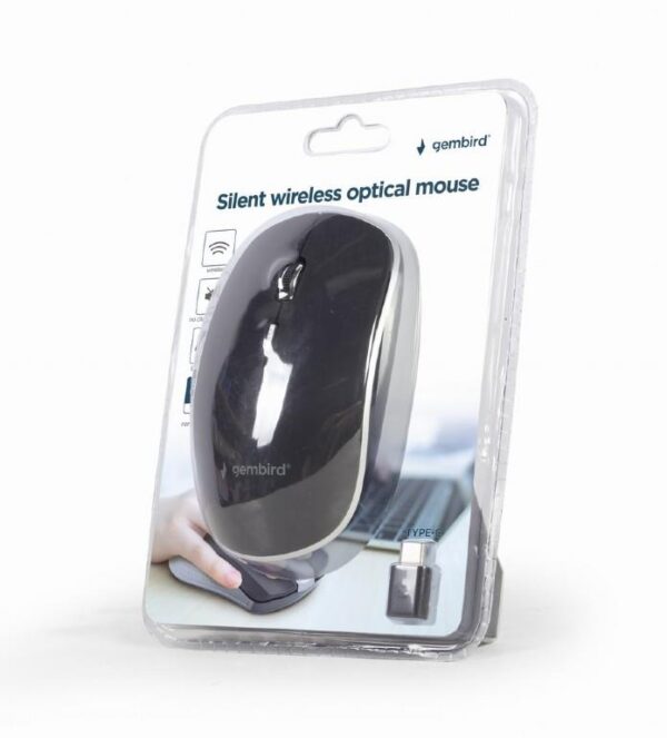 MOUSE USB-C OPTICAL WRL BLACK/SILENT MUSW-4BSC-01 GEMBIRD - Image 3
