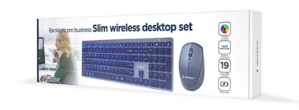 KEYBOARD +MOUSE WRL ENG/SLIM KBS-ECLIPSE-M500 GEMBIRD - Image 6