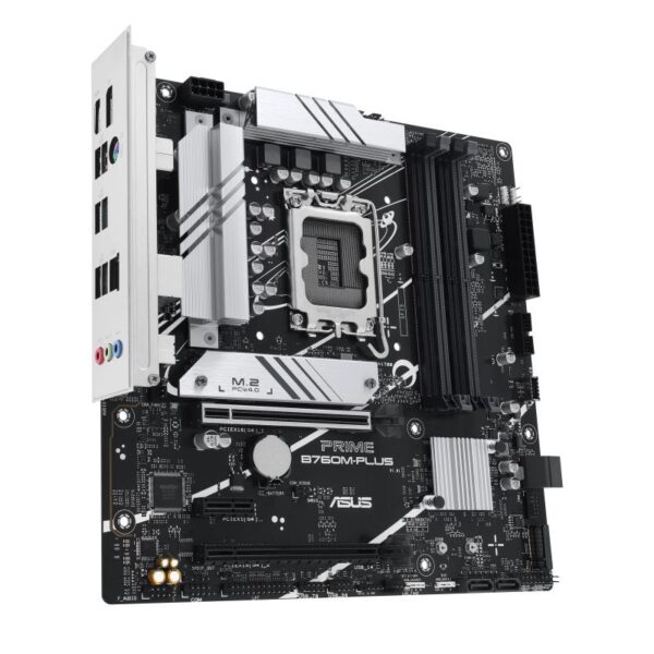 Mainboard|ASUS|Intel B760 Express|LGA1700|Micro-ATX|Memory DDR5|Memory slots 4|1xPCI-Express 4.0 1x|2xPCI-Express 4.0 16x|2xM.2|1xHDMI|1xDisplayPort|4xUSB 2.0|2xUSB 3.2|1xPS/2|1xRJ45|3xAudio port|PRIMEB760M-PLUS - Image 3