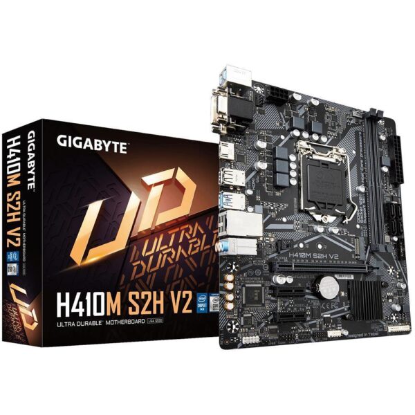 Mainboard|GIGABYTE|Intel H470 Express|LGA1200|Micro-ATX|Memory DDR4|Memory slots 2|2xPCI-Express 3.0 1x|1xPCI-Express 3.0 16x|1xM.2|1x15pin D-sub|1xDVI-D|1xHDMI|2xAudio-In|1xAudio-Out|4xUSB 2.0|2xUSB 3.2|2xPS/2|1xRJ45|H410MS2HV21.7