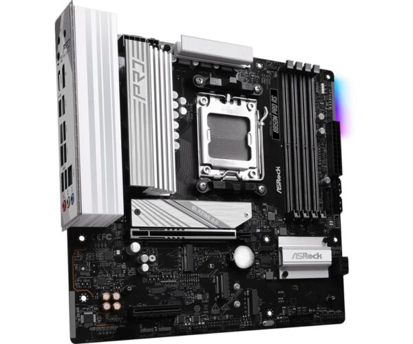Mainboard|ASROCK|AMD B850|SAM5|Micro-ATX|Memory DDR5|Memory slots 4|1xPCI-Express 4.0 4x	|1xPCI-Express 5.0 16x|1xM.2|1xHDMI|1xDisplayPort|1xAudio-In|1xAudio-Out|1xMicrophone|4xUSB 2.0|3xUSB 3.2|1xUSB-C|1xRJ45|B850MPRORS - Image 4