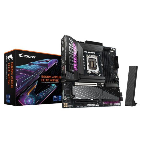 Mainboard|GIGABYTE|Intel B860 Express|LGA1851|Micro-ATX|Memory DDR5|Memory slots 4|2xPCI-Express 16x|3xM.2|1xHDMI|1xDisplayPort|1xAudio-In|1xAudio-Out|4xUSB 2.0|6xUSB 3.2|1xUSB-C|1xOptical S/PDIF|1xRJ45|B860MAELITEWIFI6E1.0 - Image 5