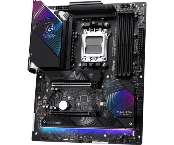Mainboard|ASROCK|AMD X870|SAM5|ATX|Memory DDR5|Memory slots 4|1xPCI-Express 4.0 16x|1xPCI-Express 5.0 16x|4xM.2|1xHDMI|4xUSB 2.0|5xUSB 3.2|2xUSB-C|1xOptical S/PDIF|1xRJ45|2xAudio port|X870RIPTIDEWIFI - Image 4