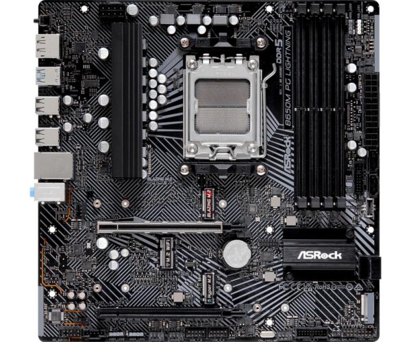 Mainboard|ASROCK|AMD B650|SAM5|Micro-ATX|Memory DDR5|Memory slots 4|1xPCI-Express 3.0 16x|1xPCI-Express 4.0 16x|3xM.2|1xHDMI|1xDisplayPort|4xUSB 2.0|3xUSB 3.2|1xUSB-C|1xRJ45|3xAudio port|B650MPGLIGHTNING - Image 3