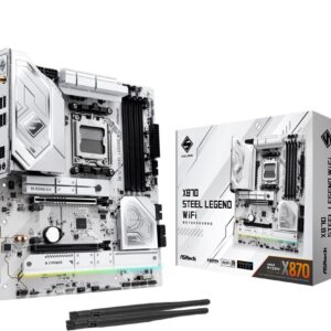 Mainboard|ASROCK|AMD X870|SAM5|ATX|Memory DDR5|Memory slots 4|1xPCI-Express 4.0 16x|1xPCI-Express 5.0 16x|4xM.2|1xHDMI|4xUSB 2.0|5xUSB 3.2|2xUSB-C|1xOptical S/PDIF|1xRJ45|2xAudio port|X870STEELLEGENDWIFI