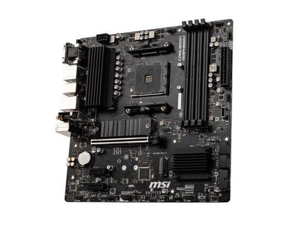 Mainboard|MSI|AMD B550|SAM4|MicroATX|2xPCI-Express 3.0 1x|2xM.2|1xPCI-Express 4.0 16x|Memory DDR4|Memory slots 4|1x15pin D-sub|1xHDMI|1xDisplayPort|2xUSB 2.0|4xUSB 3.2|1xPS/2|1xRJ45|3xAudio port|B550MPRO-VDHWIFI - Image 3