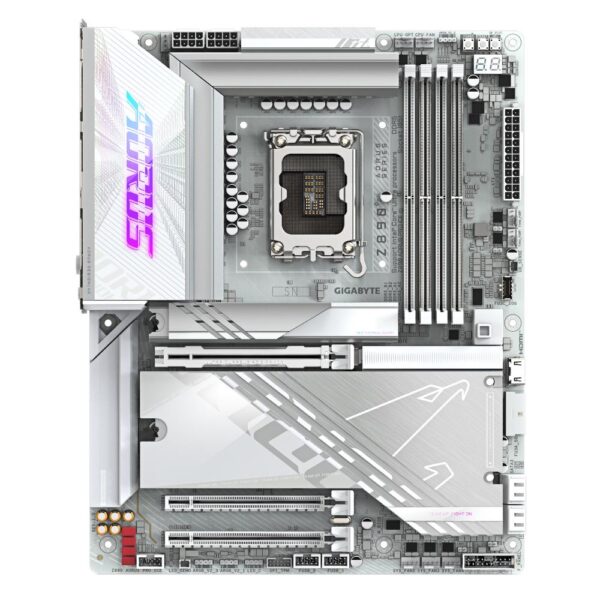 Mainboard|GIGABYTE|Intel Z890|LGA1851|ATX|Memory DDR5|Memory slots 4|1xPCI-Express 4.0 1x|1xPCI-Express 4.0 4x	|1xPCI-Express 5.0 16x|5xM.2|4xUSB 2.0|6xUSB 3.2|2xUSB-C w/Thunderbolt|1xOptical S/PDIF|1xRJ45|2xAudio port|Z890AORUSPROICE - Image 2