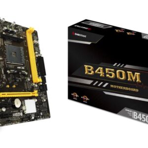 Mainboard|BIOSTAR|AMD B450|SAM4|MicroATX|Memory DDR4|Memory slots 2|2xPCI-Express 2.0 1x|1xPCI-Express 3.0 16x|1xM.2|1x15pin D-sub|1xHDMI|2xUSB 2.0|4xUSB 3.2|1xPS/2|1xRJ45|3xAudio port|B450MH