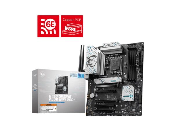 Mainboard|MSI|Intel B760 Express|LGA1700|ATX|Memory DDR4|Memory slots 4|5xPCI-Express 5.0 16x|2xM.2|1xHDMI|1xDisplayPort|4xUSB 2.0|2xUSB 3.2|1xUSB-C|1xPS/2|1xOptical S/PDIF|1xRJ45|5xAudio port|B760GAMPLUSWIFIDDR4