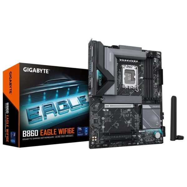 Mainboard|GIGABYTE|Intel B860 Express|LGA1851|ATX|Memory DDR5|Memory slots 4|3xPCI-Express 16x|3xM.2|1xHDMI|1xDisplayPort|1xAudio-In|1xAudio-Out|1xMicrophone|4xUSB 2.0|1xUSB 3.2|1xUSB-C|1xPS/2|1xRJ45|B860EAGLEWIFI6E1.0 - Image 3