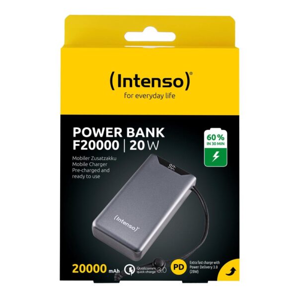 POWER BANK USB 20000MAH QC3.0/GREY F20000 7332054 INTENSO - Image 3