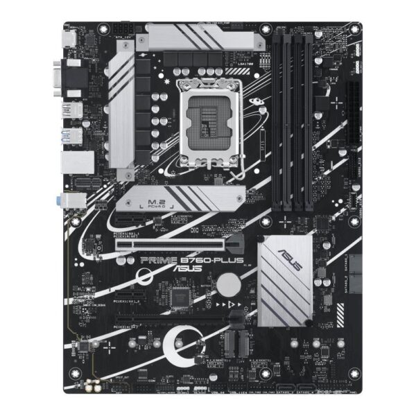 Mainboard|ASUS|Intel B760 Express|LGA1700|ATX|Memory DDR5|Memory slots 4|2xPCI-Express 3.0 1x|1xPCI-Express 4.0 16x|1xPCI-Express 5.0 16x|3xM.2|1x15pin D-sub|1xHDMI|1xDisplayPort|2xUSB 2.0|3xUSB 3.2|1xUSB-C|1xRJ45|3xAudio port|PRIMEB760-PLUS - Image 2